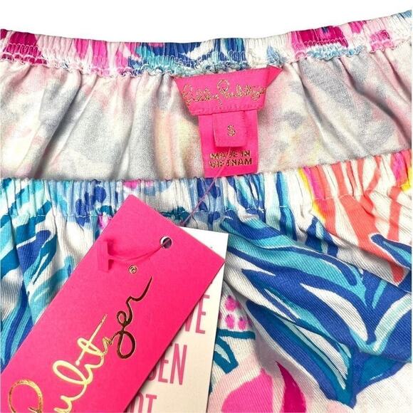 Lilly Pulitzer Size S Samia Off-the-Shoulder Romper Rainforest Retreat Print NWT - Picture 10 of 12